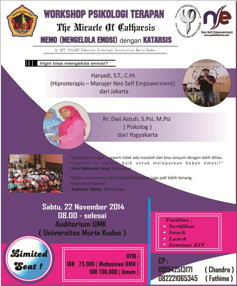 Workshop The Miracle of Catharsis 2 - Universitas Muria Kudus